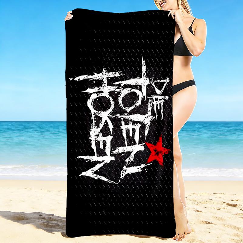 1Pc Symbol Design Beach Towel, Quick Dry, Multi-Use for Beach Pool Gym Yoga Home Travel, Christmas, Halloween, Xmas Gift Em92853