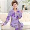 Весенне-осенняя пижама женская из имитации хлопка с длинным рукавом, тонкая, высококачественная, с богатым цветочным принтом, домашний комплект для мамы