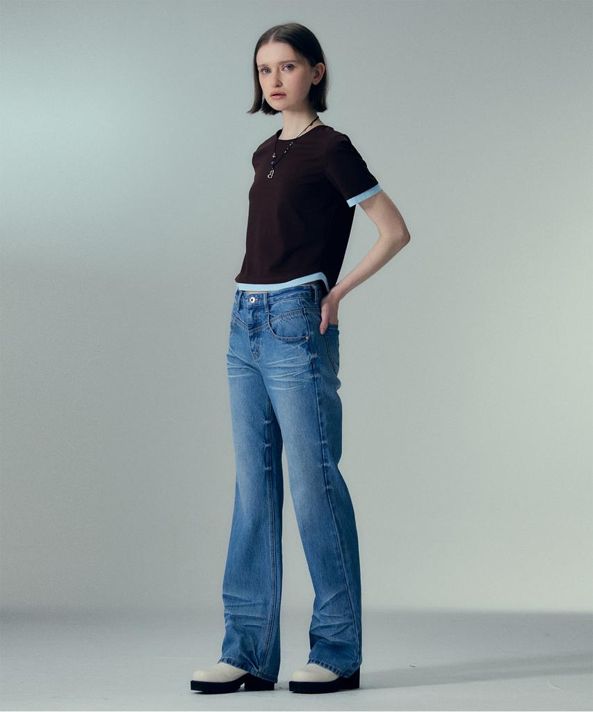 Джинсы Jeissijeidi Bootcut с потертостями Jzdp32Je