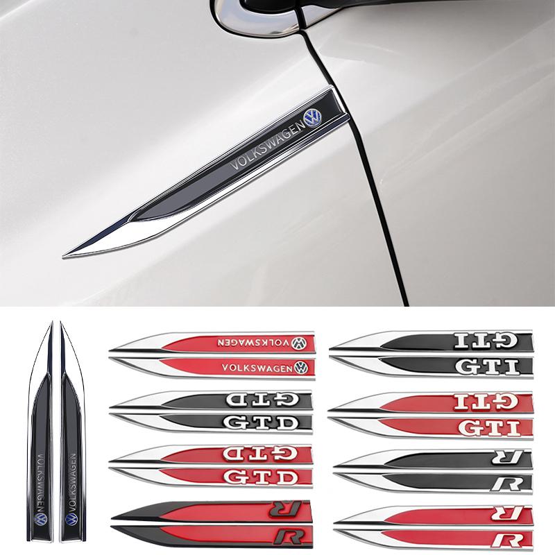Car Metal GTI GTD R Line Logo Side Body Fender Emblem Sticker For Volkswagen VW Rline GTI Golf 5 7 Caddy Passat B6 Tiguan Polo zj0