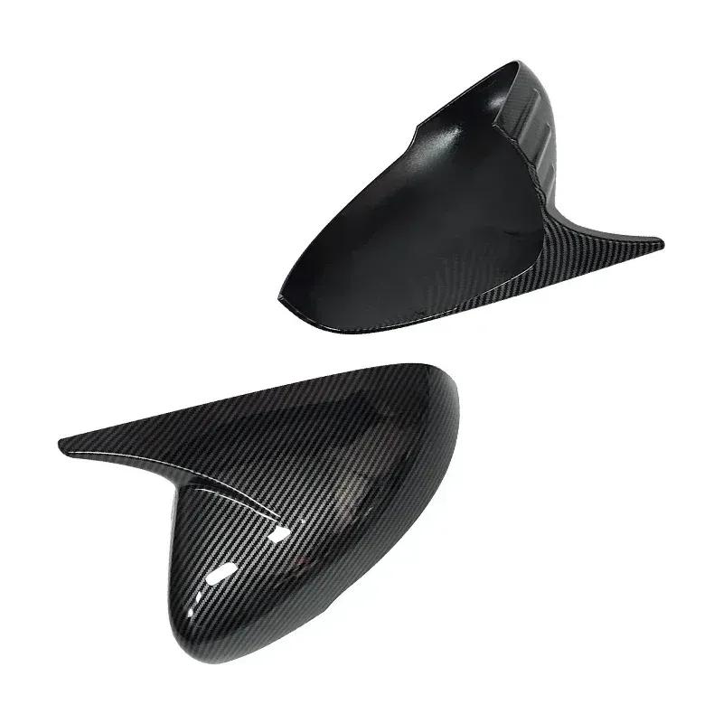For KIA Stinger 2018- Car Sticker Rearview Side Mirror Cover Horn Wing Cap Exterior Door Rear View Case Trim Carbon
