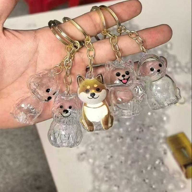 Cute Dog Transparent Hair Storage Box, Animal Fur Ball Capsule Pendant, Decorative & Memorial Dustproof Case, Collectible Toy