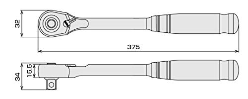 TONE Long Ratchet Handle (Socket Hold Type) RH4HWL