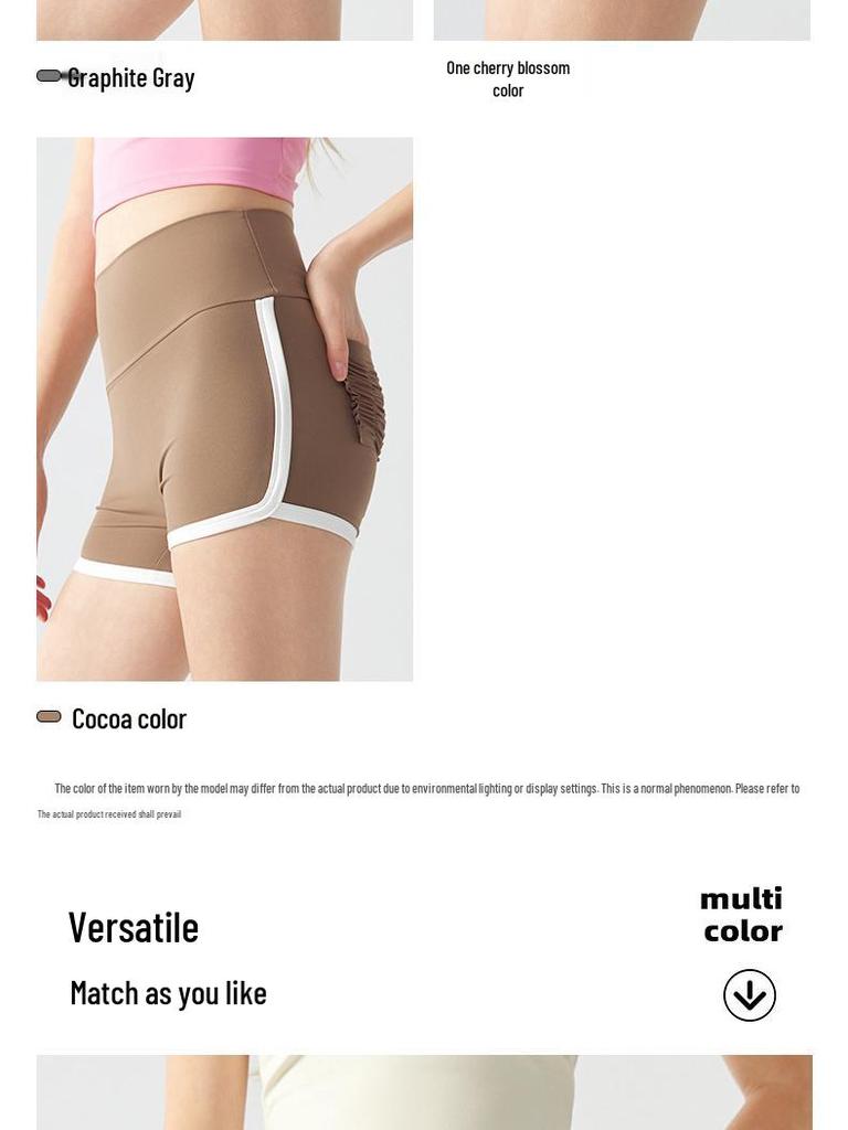 Летние женские шорты для йоги с цветовыми блоками, высокой талией и эффектом пуш-ап, с карманами, для бега, тенниса и фитнеса