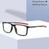 Спортивный стиль Ультралегкие очки для чтения Оправа с дужками из сплава Al-Mg для мужских очков от пресбиопии с фотохромными линзами, блокирующими синий свет 0~+6