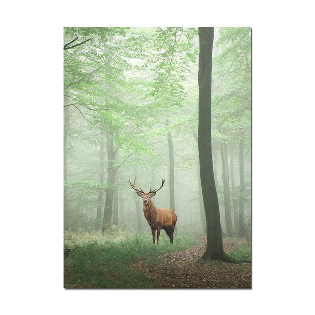 Скандинавский пейзаж, горный лес, зеленая природа, скандинавский пейзаж, картина, постер, настенное художественное украшение с принтом