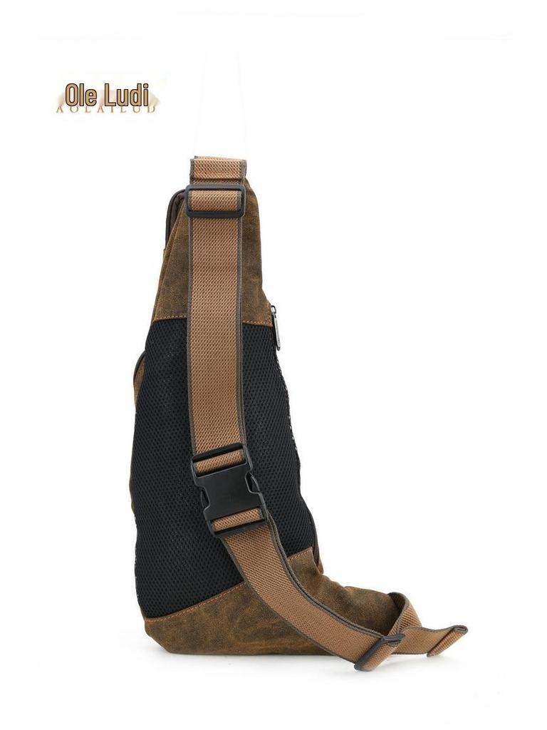 Ретро Холщовая Сумка-Кроссбоди Полумесяц - Мужская Нагрудная Сумка Большой Вместимости