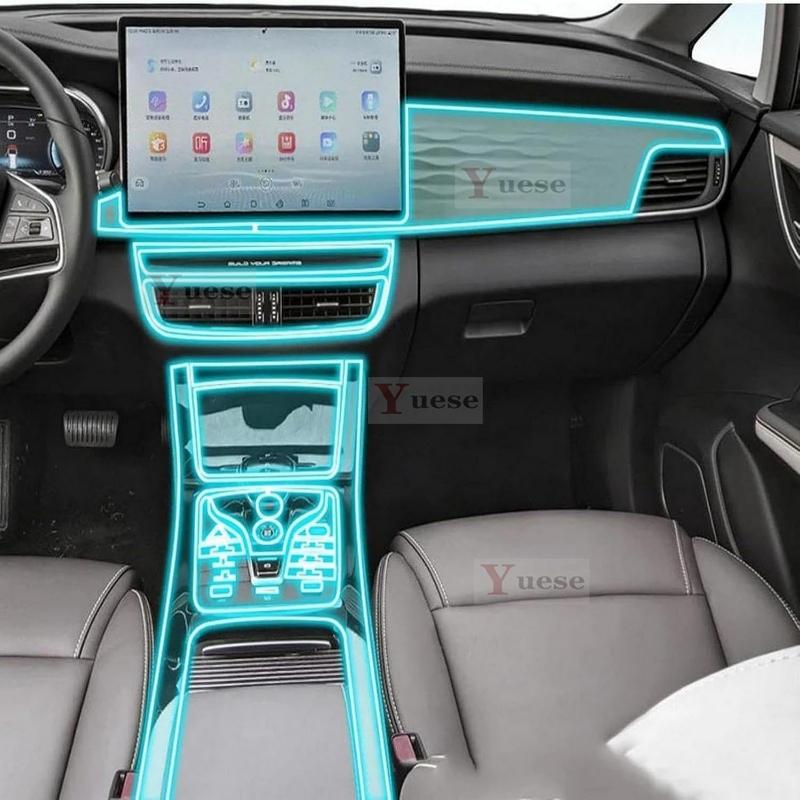 Для BYD Son MAX - Прозрачная защитная пленка из ТПУ для центральной консоли автомобиля, противоцарапающая наклейка