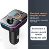 Bluetooth 5.3 Автомобильный FM-передатчик USB-флешка Type-C Быстрая зарядка Автомобильное зарядное устройство MP3-плеер Адаптер Aux Беспроводной автомобильный комплект Handsfree