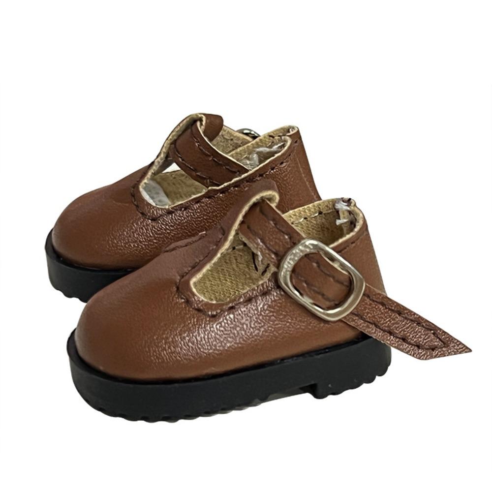 Flat Bottomed Toy Shoes Leather Leather Shoes Mini Doll Shoes 1/6 Point Doll