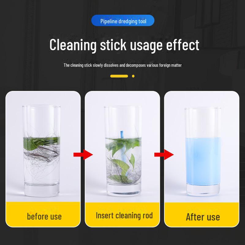 Палочка для прочистки канализации: Дезодорирует, растворяет и прочищает трубы — идеально подходит для использования на кухне и в домашнем хозяйстве.