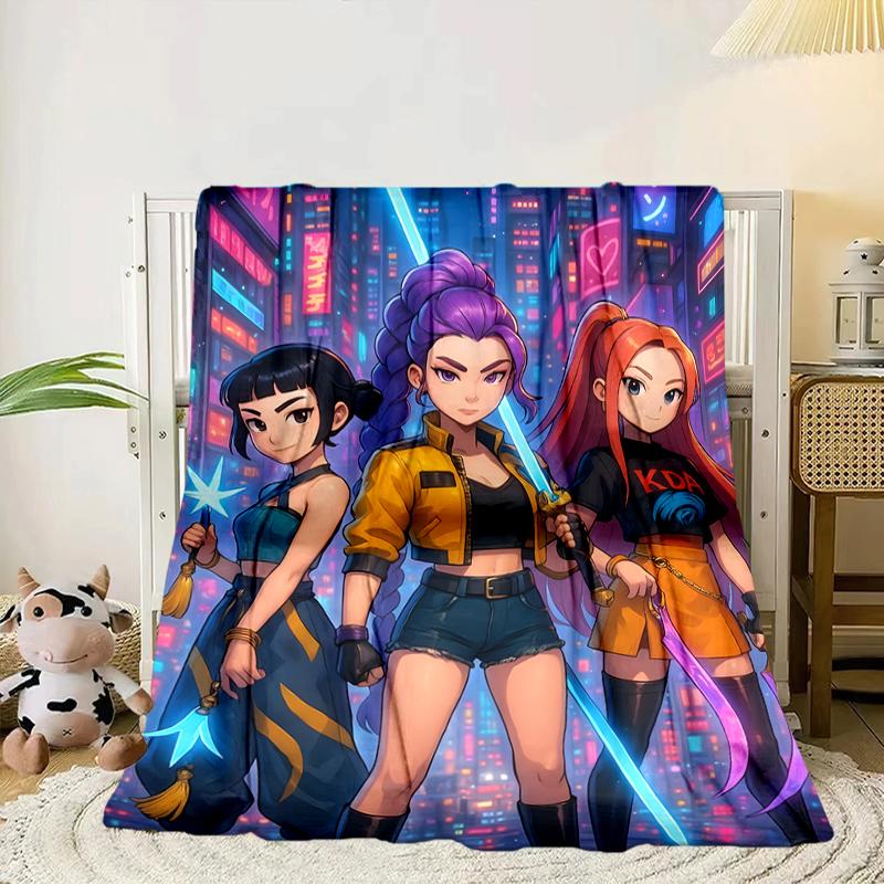 Kpop cartoon Blanket Flannel Blanket for bed, sofa, Camping, Hiking, Picnic Essentials, gift for family Fan gifts