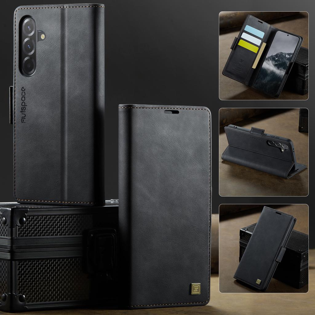 Чехол-кошелек для Samsung Galaxy A56 со слотами для карт и подставкой, кожаный чехол с защитой  360°