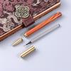 Artisan Brass Red Gem Sign Pen - Elegant Black Sandalwood & Rosewood Ballpoint Pen for Home and Office, Ideal Advertising Gift