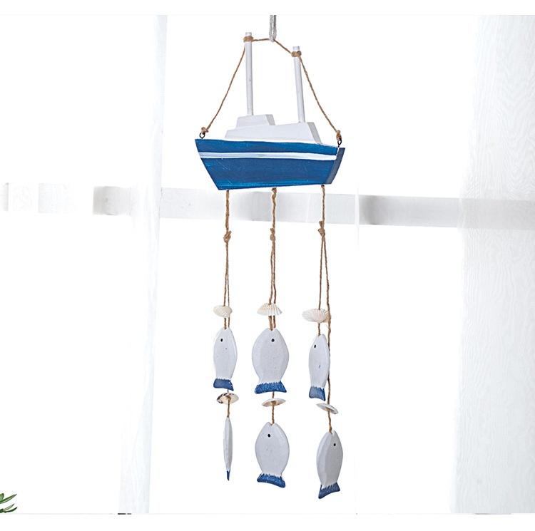 Mediterranean Sea Wind Chime Pendant Home Pendant Ornaments Wooden Crafts Shell Conch Door Curtain Decoration