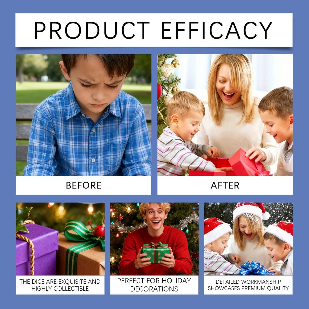 Рождественский адвент-календарь с набором кубиков, 24-дневный подарок для отсчета времени до Рождества, подходит для любителей ролевых настольных игр