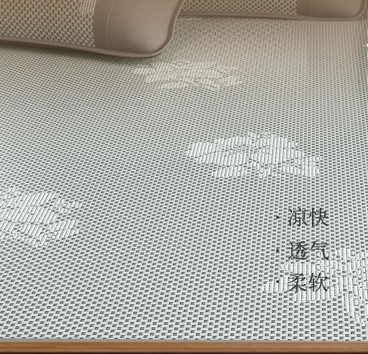 Summer breathable ice silk touch ice vine cooling mat three piece set bed mat/sheet style - elegant and grey