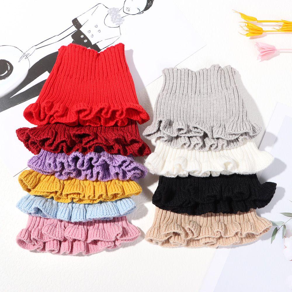 Зима с деревянными ушками Теплый съемный шарф-манишка Вязаный фальшивый воротник Водолазка