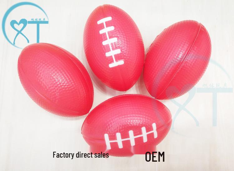 9cm PU Sponge Coffee Rugby Ball - Squishy Stress Relief Toy