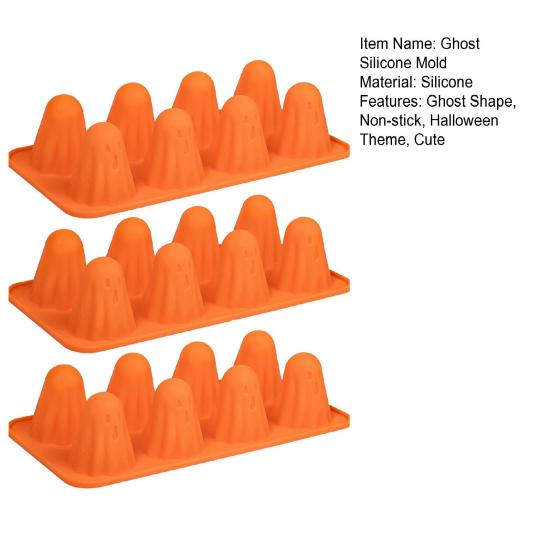 Силиконовая форма Привидение Антипригарные 3D формы для шоколада 8 ячеек Форма для выпечки на Хэллоуин для желе, конфет, пудинга, кубиков льда, мармелада, мелков, смолы