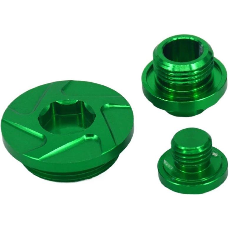 CNC Billet Engine Timing Cover Oil Filter Plugs Bolts Set Compatible with KX250F KXF250 KXF 250 KX450F KXF450 450 KLX450R KLX 450R