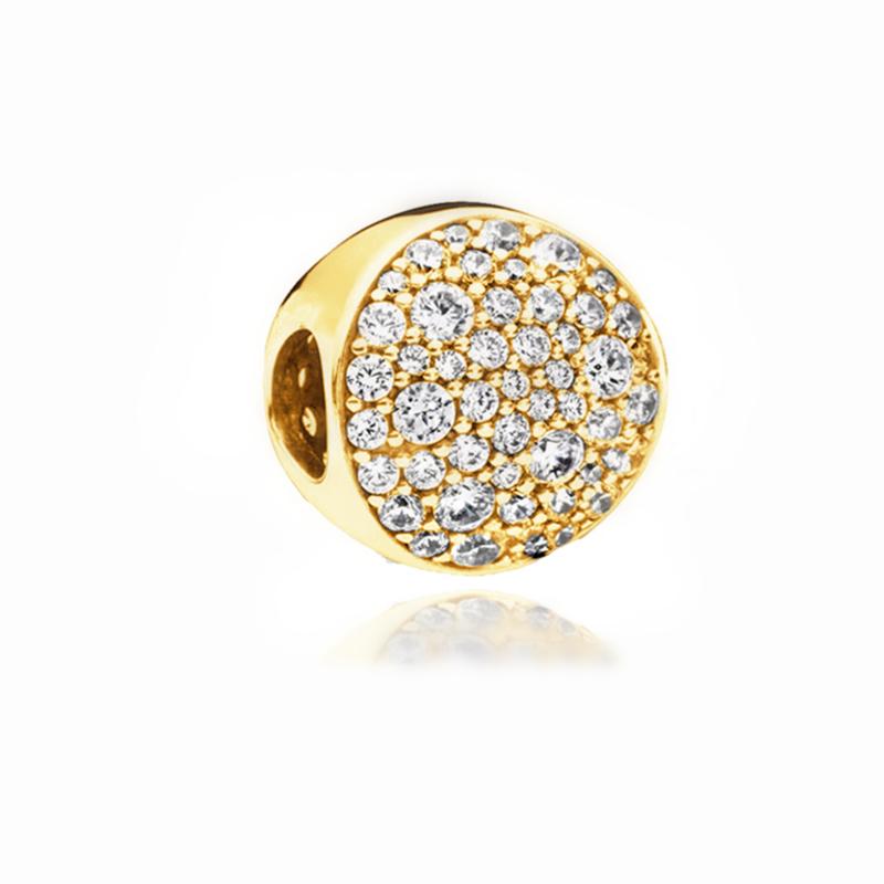 Sparking Gold Animal Heart Clip Charm Beads Dangle Fit Original Snake Bracelet Necklace Beads For Diy Jewelry Women Gift