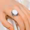 Кольцо из серебра 925 пробы с белым кораллом V4530, белое кольцо, овальное кольцо, подарок на День святого Валентина, подарок для нее, подарок на день рождения, украшения ручной работы, серебряные украшения,