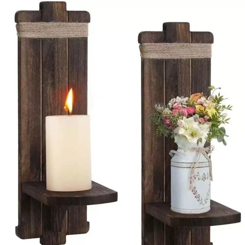 Wall Hanging Wall-Mounted Candlestick Vintage Storage Rack Farmhouse Floating Shelf Wedding