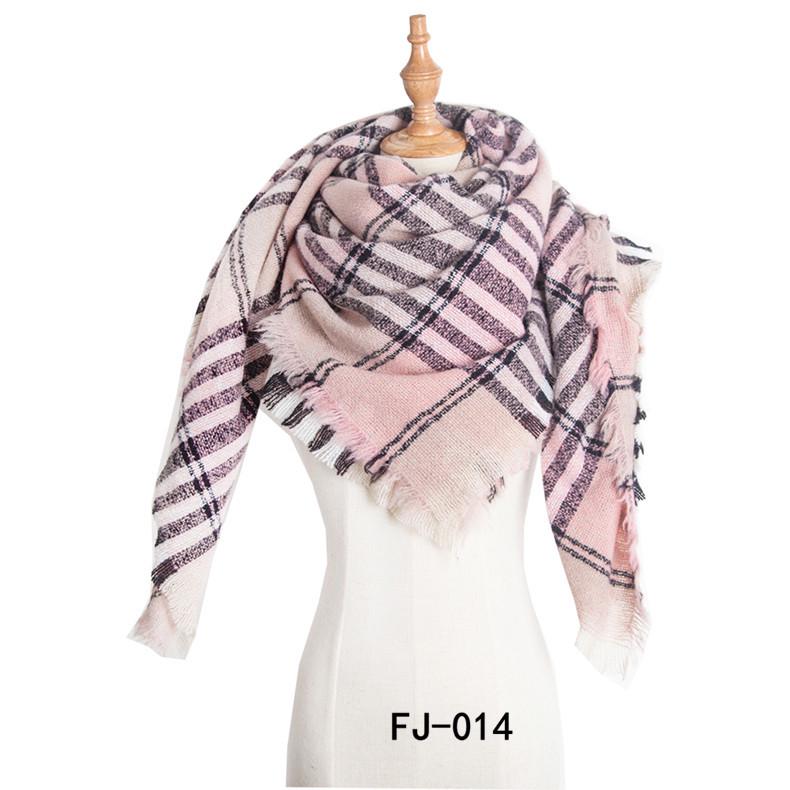 Осень и зима, новая круглая пряжа, утолщенная двусторонняя решетка, квадратный шарф из колючей шерсти, женский платок на шею