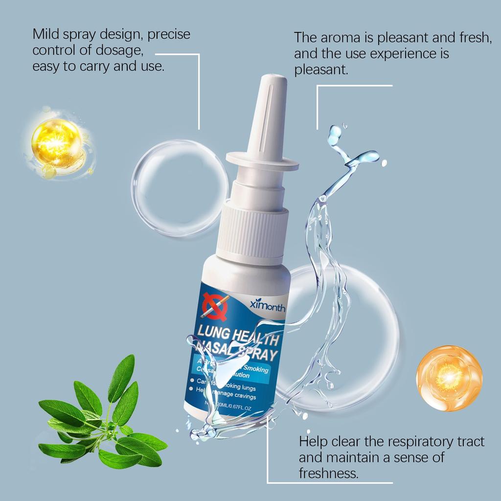 Спрей для поддержки легких и органов дыхания, успокаивающий при заложенности носа и одышке быстрого действия, 20 мл