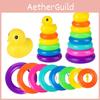 Jenga Rainbow Color Ring Stacking Tower Duck Tub Play Toys Baby Development