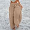 Женские весенне-летние свободные повседневные легкие дышащие широкие брюки с высокой талией пляжные брюки