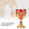 Gold Chalice 4 Inch High Zinc Alloy Retro EmNaBossed Flower Pattern Elegant Pimp Cup for Party Banquet Bar