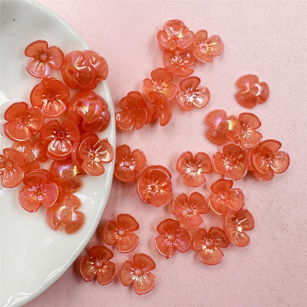 100Pcs 9.5mm Multicolor Small Floral Acrylic Beads  Beaded Material with Hole For DIY Bracelet Necklace Jewelry Making Jewelry Accessory
