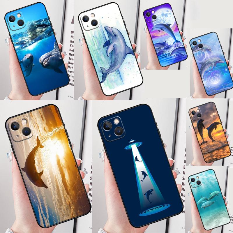 Чехол для телефона с дельфином на океанском фоне для iPhone 16 Pro Max 16e 12 13 Mini 11 14 15 Pro Max XR 15 16 Plus Защитный чехол