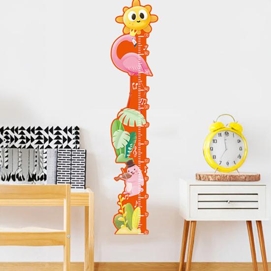 Baby Growth Chart Wall Sticker Peel Stick Adhesive Bedroom Play Room Nursery Cartoon Animal Children Height Measurement Ruler Decal