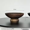 Wabi-sabi Ручная работа Деревянная фруктовница - Ретро-орнамент в стиле бревна для гостиной, гостевого дома или отеля, для декора и хранения.