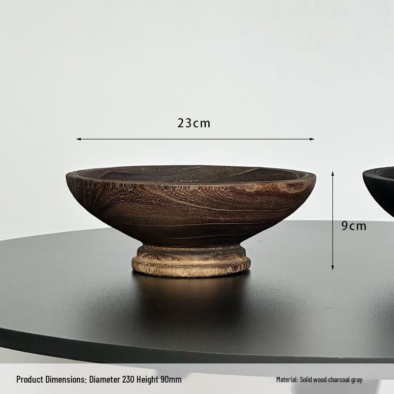 Wabi-sabi Ручная работа Деревянная фруктовница - Ретро-орнамент в стиле бревна для гостиной, гостевого дома или отеля, для декора и хранения.