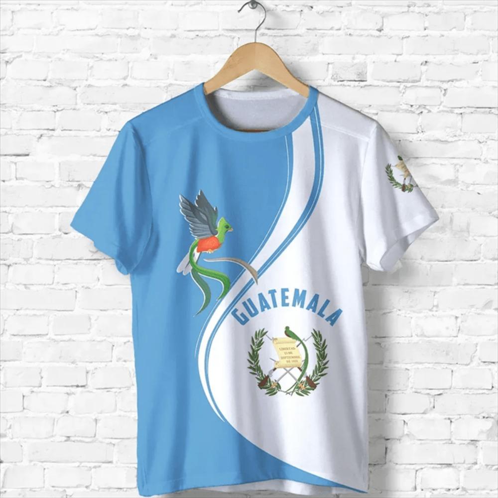 Guatemala National 3D Print T-shirt Fashion Harajuku Guatemalan Flag Pattern Men's Short Sleeve Tee Shirts Oversized Tops