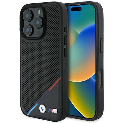 Чехол для iPhone 16 Pro BMW Hardcase MagSafe Перфорированный Трехцветный