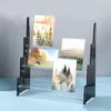 Cards Display Rack Clear Acrylic Trading Card Greeting Card Display Stands Desktop Organizers Badge Color Paper Shelves Storage
