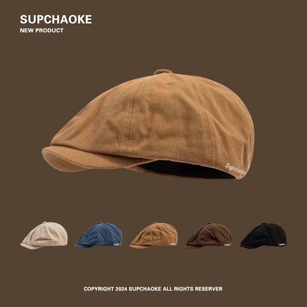 Trendy forward-capped baseball cap, men's newsboy cap, fashionable beret, women's beret