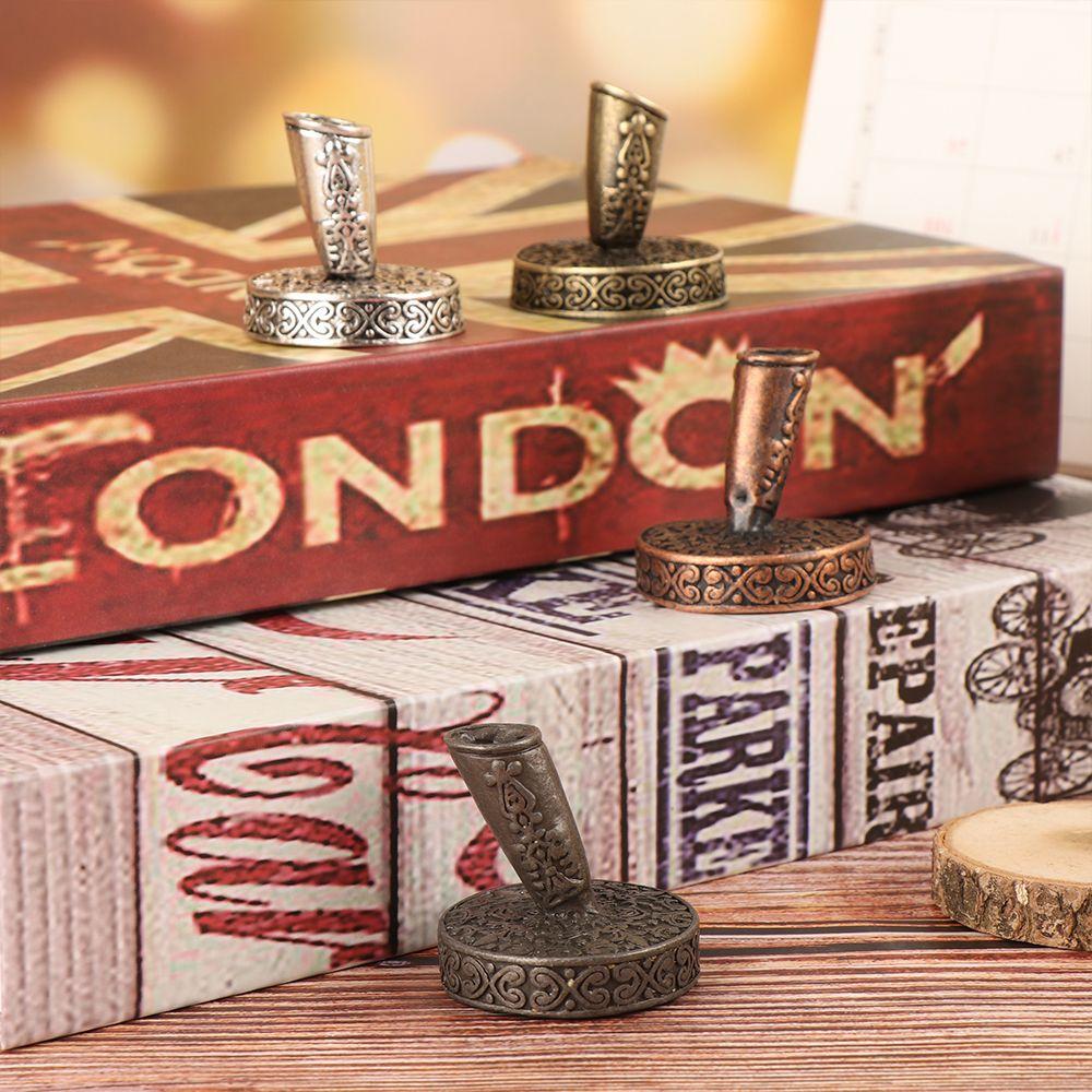 Desktop Organizer Round Base Writing Accessories Vintage Metal Pen Clips Pen Holder European Style