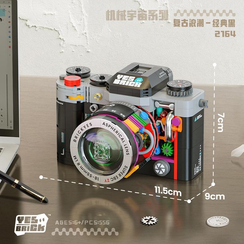 Нетоксичный Забавный Ретро-Фотоаппарат Конструктор Модель для Сборки Набор Строительных Блоков Коллекционный Подарок Идея Набора Для Взрослых И Подростков Детей И Игрушка