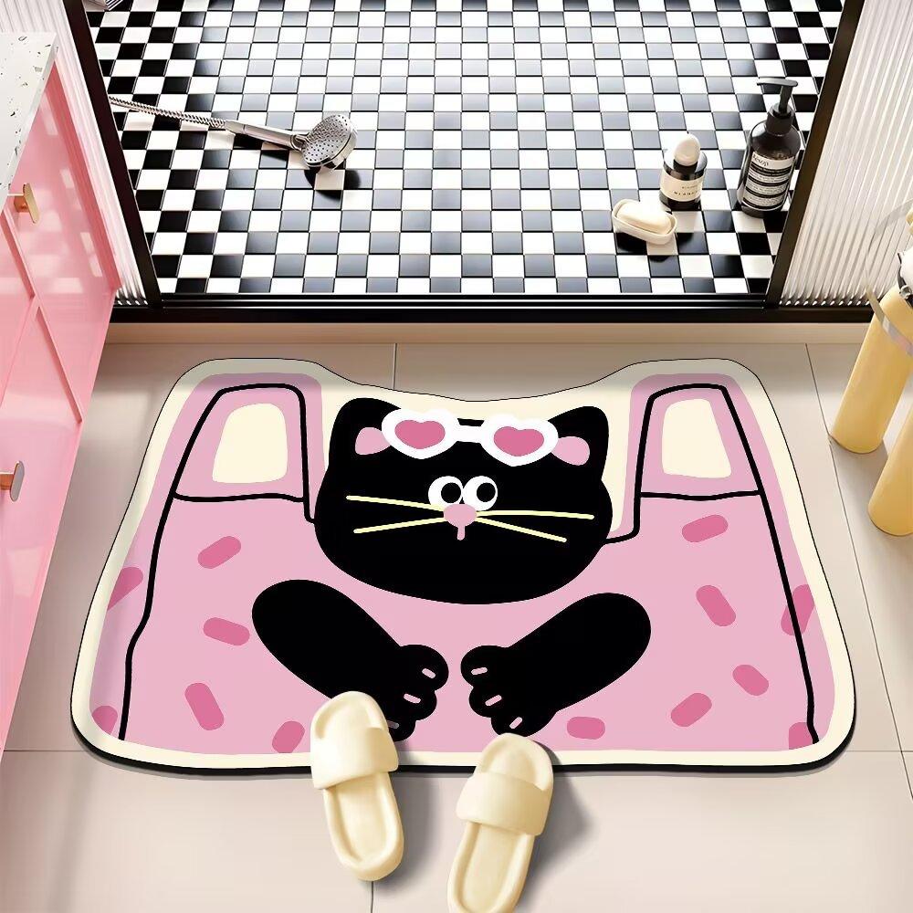 Мультяшный милый допаминовый стиль милый питомец диатомовая грязь напольный коврик для ванной впитывающий противоскользящий быстросохнущий коврик для ног
