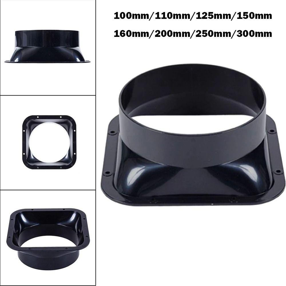 Fan Connection ABS Wall Flange Connector Black Ventilation Pipe Joint Air Pipe Joint Kitchen