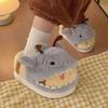 EVA+Artificial Plush Shark Bee Slippers 3D-shaped Shark Bee Soft Soles Slippers  Home