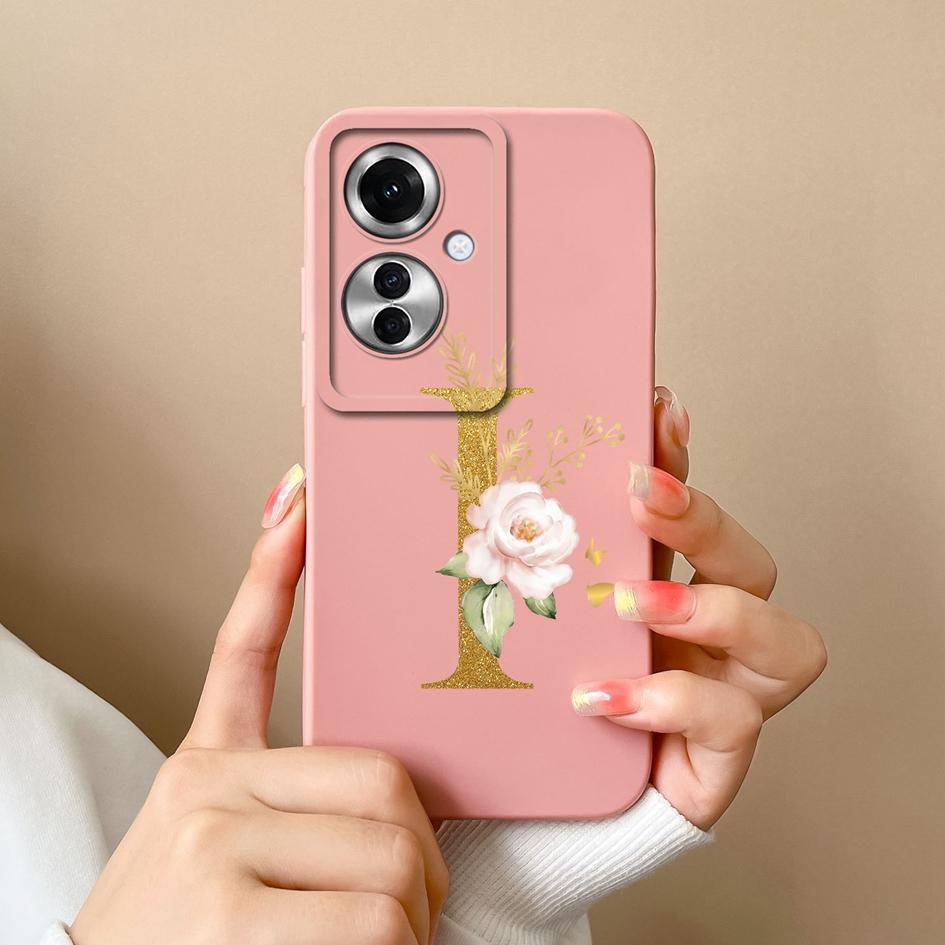 Задняя крышка для OPPO A1i A60 Realme 12 Reno11 F Чехлы Популярные чехлы для пар с буквами AZ Матовый жидкий силикон Высококачественные противоударные чехлы для телефонов для OPPO
