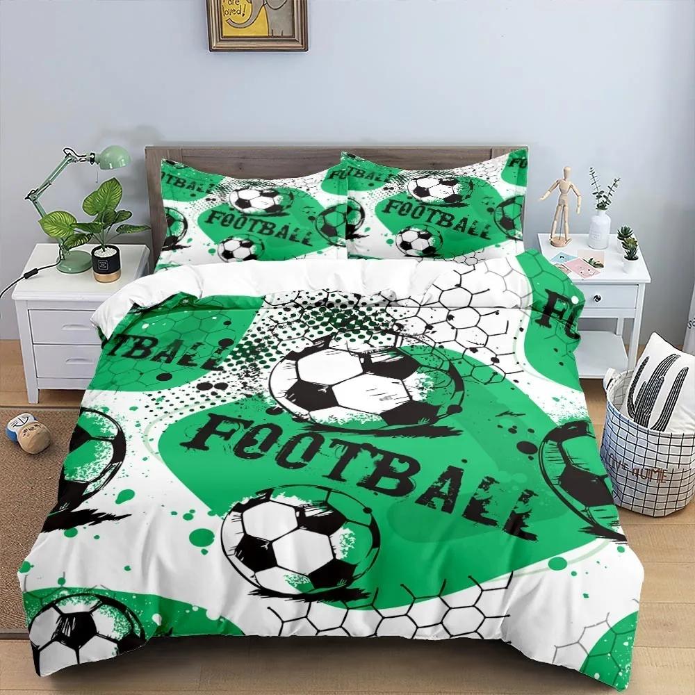 Cool Football Soccer 3D Bedding Set Duvet Cover Pillowcases Comforter Bed Linen Room Decor For Boys Gift Twin Queen King Size
