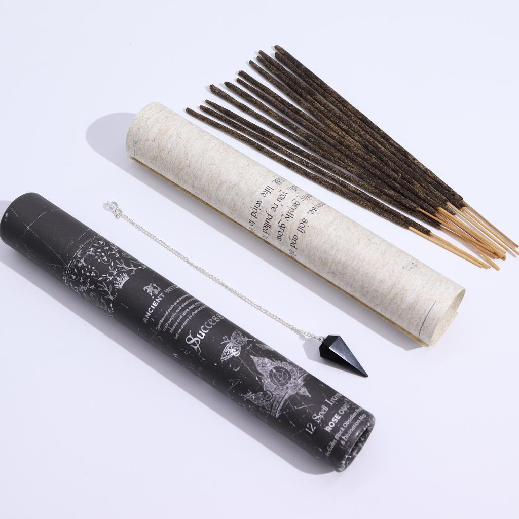 Ancient Witch Spell Incense – Success – Black Obsidian Pendulum